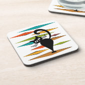 Dessous-de-verre Conception du chat noir du milieu du siècle (Côté gauche)