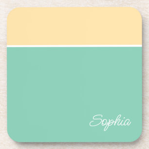 Dessous-de-verre Conception géométrique, jaune pâle et Turquoise, n