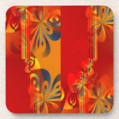 Dessous-de-verre Conception graphique sans couture - orange rouge I (Devant)