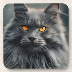 Dessous-de-verre Conception majestueuse de portraits de chats long-