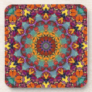 Dessous-de-verre Conception Mandala Géométrique Violet Bleu-64351