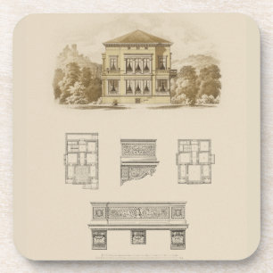 Dessous-de-verre Conception pour un domaine avec des plans