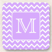 Dessous-de-verre Conception pourpre et blanche de Chevron. (Devant)