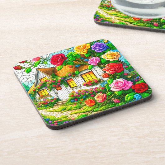 Dessous-de-verre Conception rose (Côté gauche)