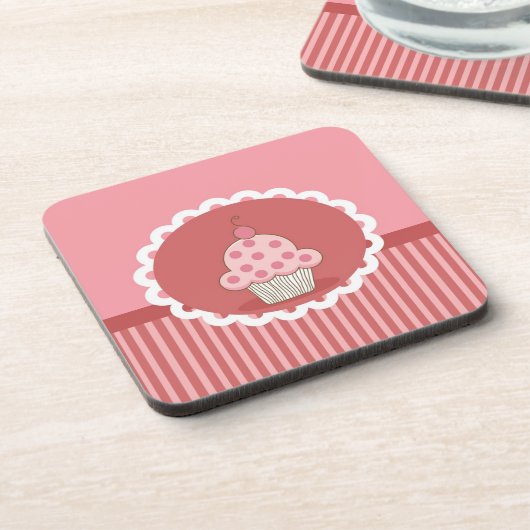 Dessous-de-verre Conception rose de petit gâteau (Côté gauche)