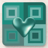 Dessous-de-verre Conception turquoise de Puffy Heart (Devant)