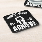 Dessous-de-verre Concevoir, Croire, Atteindre - Exercice Motivation (Côté gauche)