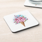 Dessous-de-verre Cône rose Sakura crème glacée gaufre (Côté gauche)