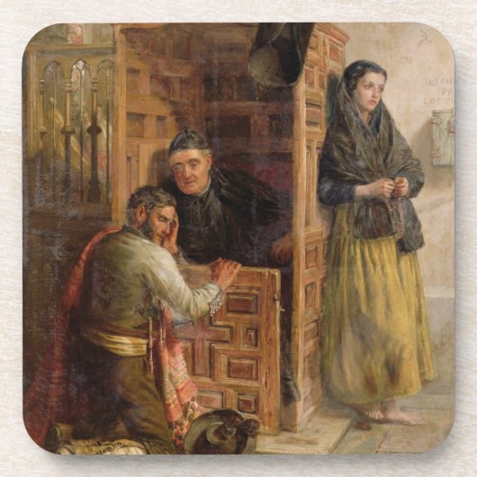 Dessous-de-verre Confession, 1862 (huile sur la toile) (Devant)