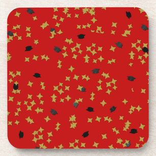 Dessous-de-verre Confetti Red Graduation