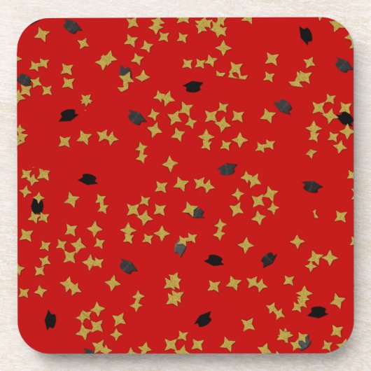 Dessous-de-verre Confetti Red Graduation (Devant)