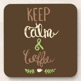 Dessous-de-verre Conserver le calme et le café - Drôle