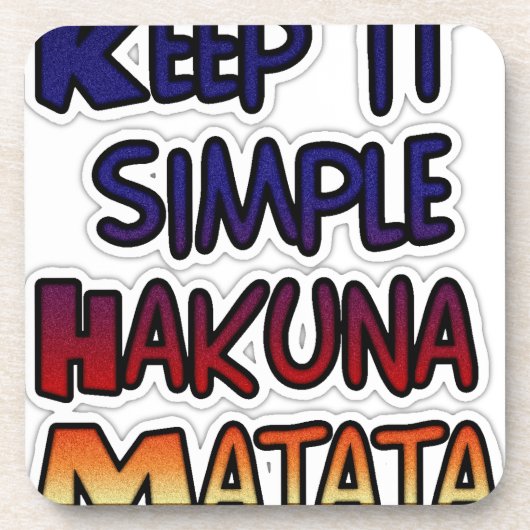 Dessous-de-verre Conserver Simple Hakuna Matata Art Print (Devant)