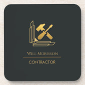 Dessous-de-verre Construction de bâtiments modernes Or et Noir (Devant)