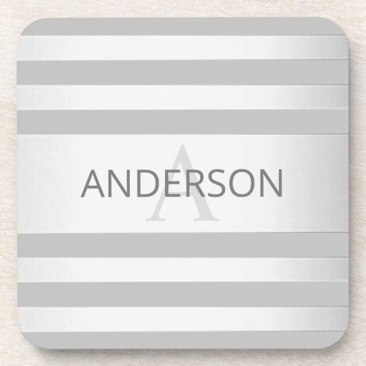 Dessous-de-verre Contemporain Faux Argent Ombre Gris (Devant)