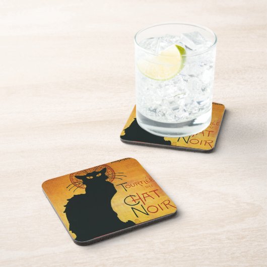 Dessous-de-verre Conversation Noir - Chat noir (Côté Droit)
