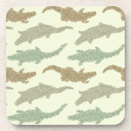 Dessous-de-verre Cool Camo Alligators - motif sans soudure. (Devant)