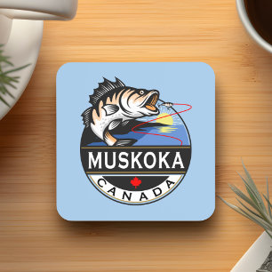 Dessous-de-verre Cool Muskoka Canada Pêche en plein air Crest