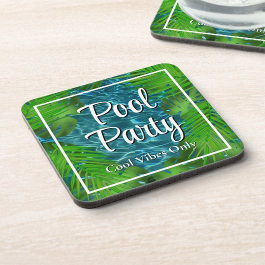 Dessous-de-verre Cool Pool Party vibes palmier feuilles (Côté gauche)