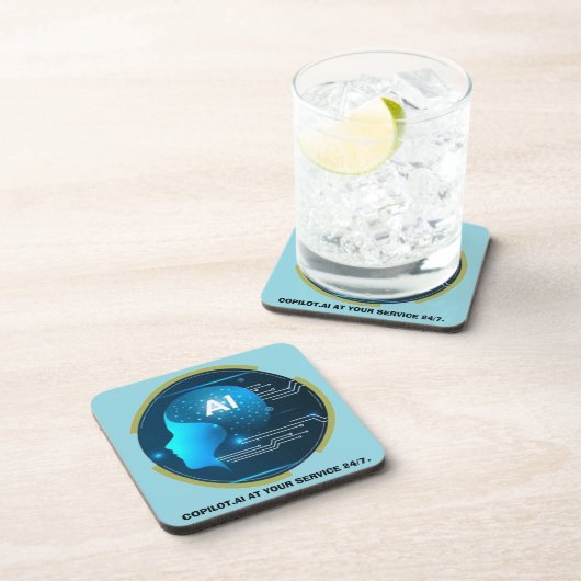 Dessous-de-verre Copilot.AI at your service, 24/7. (Côté Droit)