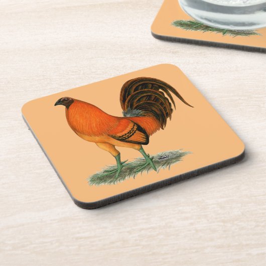 Dessous-de-verre Coq de combat Ginger Rouge (Côté gauche)