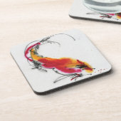 Dessous-de-verre Coq peu commun. Calligraphie et watercolor. (Côté gauche)