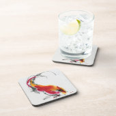 Dessous-de-verre Coq peu commun. Calligraphie et watercolor. (Côté Droit)