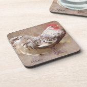 Dessous-de-verre Coq tacheté noir et blanc (Côté gauche)