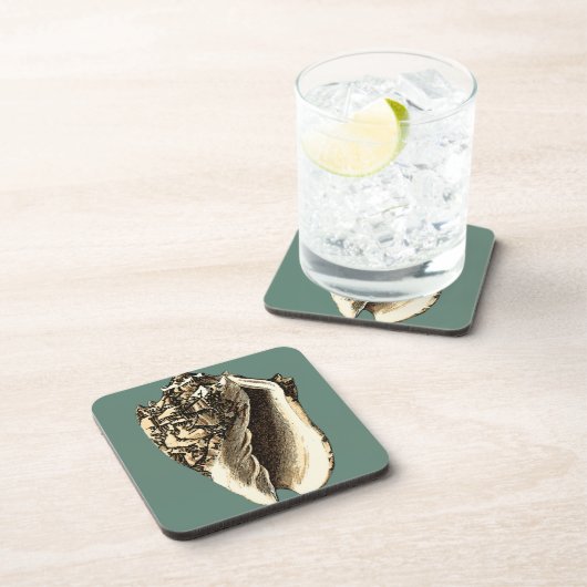 Dessous-de-verre Coque conique turquoise (Côté Droit)