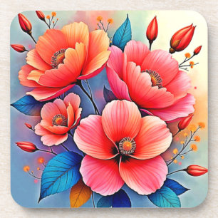 Dessous-de-verre Coquelicots Élégants : Art de la Nature Radiante