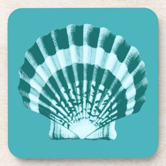 Dessous-de-verre Coquillage - Tons bleu turquoise (Devant)