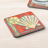 Dessous-de-verre Coquillages Rustiques Orange (Côté gauche)