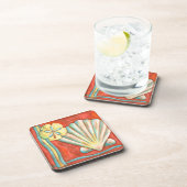 Dessous-de-verre Coquillages Rustiques Orange (Côté Droit)