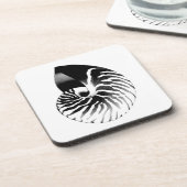 Dessous-de-verre Coquille de Nautilus - noir, gris et blanc (Côté gauche)