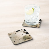 Dessous-de-verre Coquilles blanches et dollar de sable (Côté Droit)