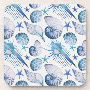 Dessous-de-verre Coquilles d'aquarelle