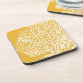 Dessous-de-verre Corail jaune et blanc (Côté gauche)