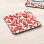 Dessous-de-verre Corail rouge Motif 2 (Côté gauche)