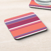 Dessous-de-verre Corail vivant, rouge et violet (Côté gauche)