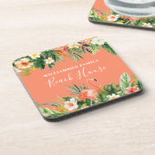 Dessous-de-verre Coral Aquarelle Tropical Floral Beach House (Côté gauche)