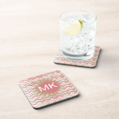 Dessous-de-verre Coral Spice Scribble ZigZag Chevron Motif (Côté Droit)