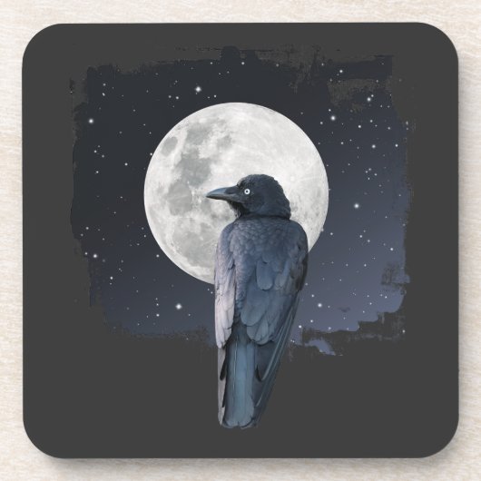 Dessous-de-verre Corbeau de la forêt Lune froide (Devant)