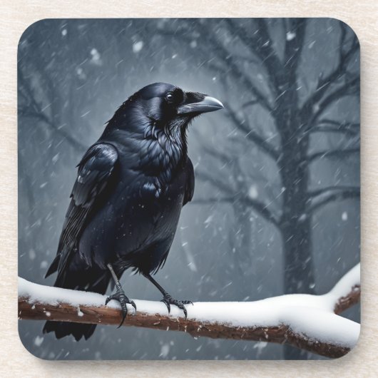 Dessous-de-verre Corbeau noir foncé (Devant)