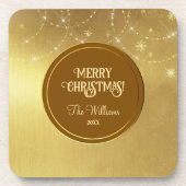 Dessous-de-verre Cordes d'or Snowflakes Gold Metallic (Devant)