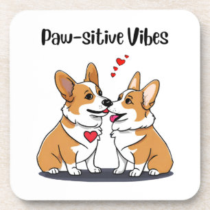 Dessous-de-verre Corgis Vibes en Amour