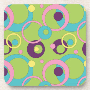 Dessous de verre Cork Cercles Verts Funky