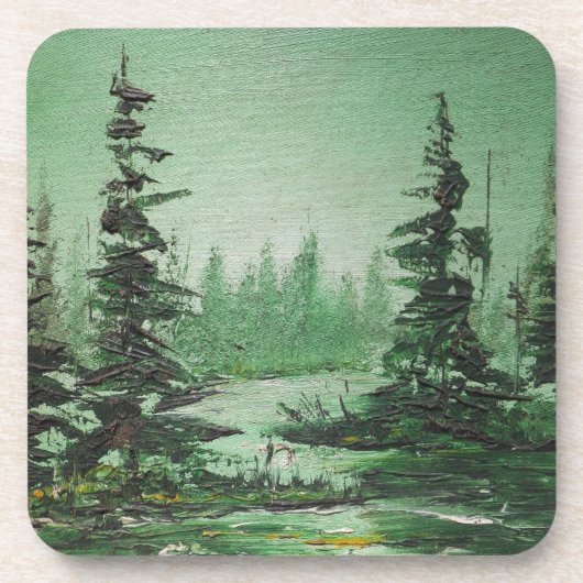 Dessous de verre Cork Set Ann Hayes Green Forest (Devant)