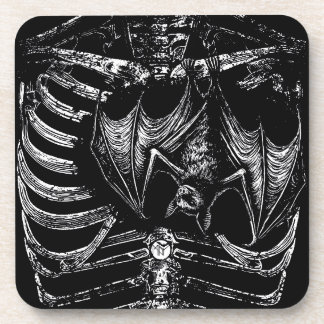 Dessous-de-verre Corps de squelette X-ray avec chauve-souris