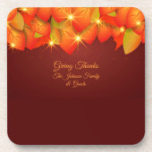 Dessous-de-verre Correspondance Thanksgiving Orange Leaf Name Hard  (Devant)