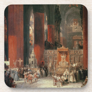 Dessous-de-verre Cortège dans la cathédrale de Séville, 1833 (huile
